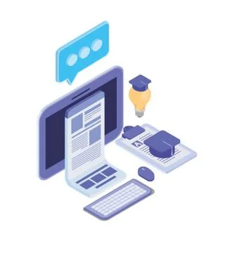 Set of icons with desktop computer screen Illustrazione stock