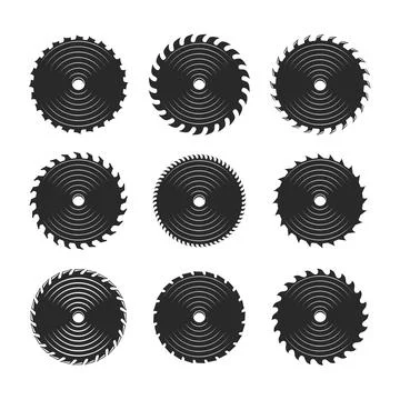 Set of icons of a disk saw. Vector element Stock Illustration