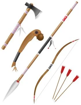 Set icons edged weapons american indians vector illustration Stock-Illustration