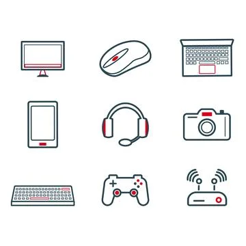 A set of icons for electronic devices. Stock Illustration
