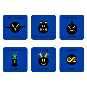 A set of icons expressing a different mood. Cartoon style Stock Illustration
