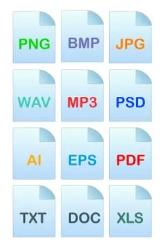 Set of icons for file manager Stock Illustration