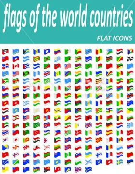 Set icons flags of the world countries flat icons: Royalty Free #69392518