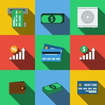 Set of icons in a flat style Stock Illustration