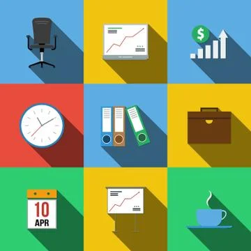 Set of icons in a flat style Stock Illustration