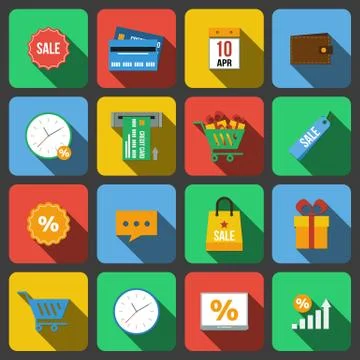 Set of icons in a flat style Stock Illustration