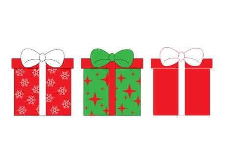 Set of icons of gift boxes Stock Illustration