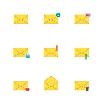 Set of icons for messages. Stock Illustration