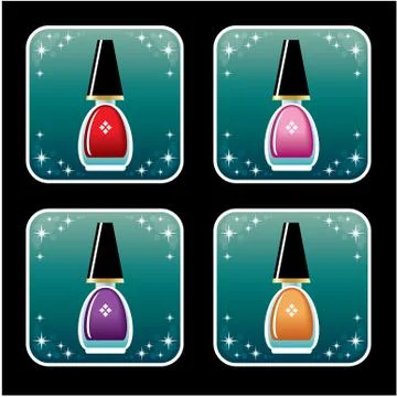 Set of icons of nail polish Stock Illustration
