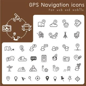 Set of icons for navigation Stock Illustration