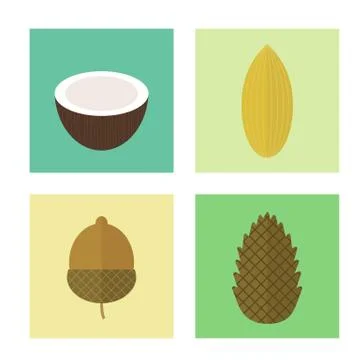 Set of icons nuts. Vector elements for design イラスト素材