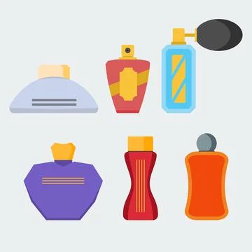 Set of icons of perfumes Stock Illustration