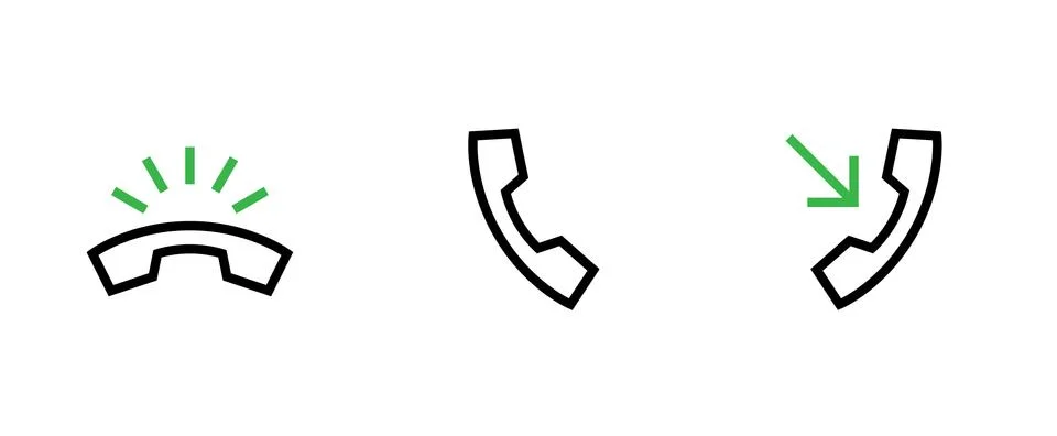 Set icons of the phone. Editable Vector Outline. Stock Illustration