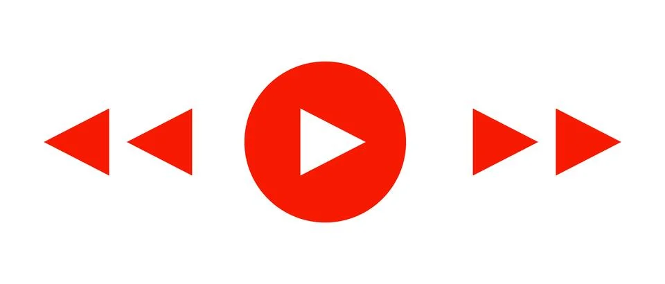 A set of icons for a play button, a fast forward button, and a rewind butto.. Stock Illustration