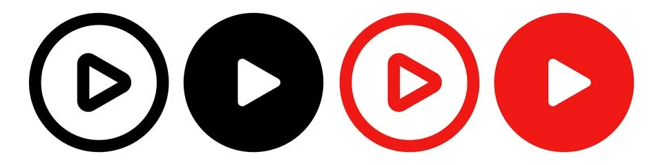 A set of icons for the play button. Start video or music. Vectors. Stockillustratie