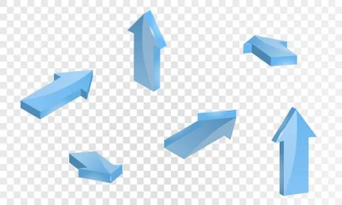 Set of icons pointer arrows 3D vector collection, isolated on transparent Illustrazione stock