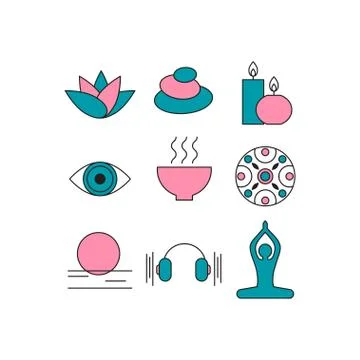 Set of icons relaxation Stock Illustration