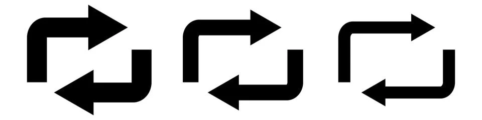 A set of icons for repeat and loop. Stock Illustration