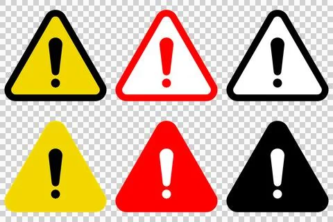 Set of icons representing warnings, cautions, dangers and errors Stock Illustration