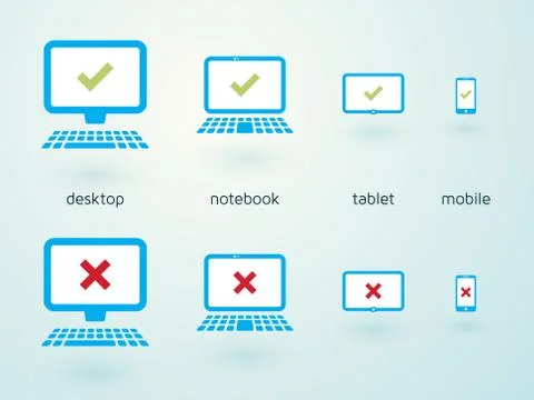 Set of icons for responsive webdesign Stock Illustration