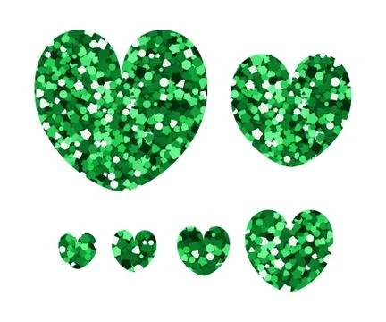 Set of icons in the shape of hearts. Stock Illustration
