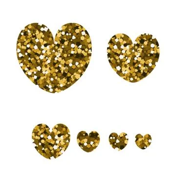 Set of icons in the shape of hearts. Stock Illustration