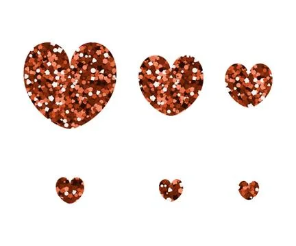 Set of icons in the shape of hearts. Stock Illustration