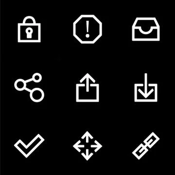 Set of icons for simple flat style ui design Stock Illustration