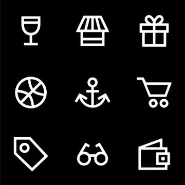Set of icons for simple flat style ui design Stock Illustration