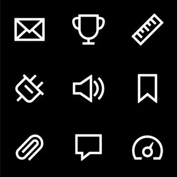 Set of icons for simple flat style ui design Stock Illustration