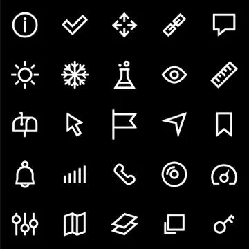 Set of icons for simple flat style ui design Stock Illustration