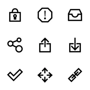 Set of icons for simple flat style ui design Stock Illustration
