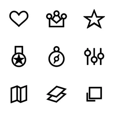 Set of icons for simple flat style ui design Stock Illustration