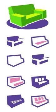 Set of icons sofa Stock Illustration