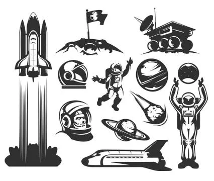 Set of icons space. Stock Illustration