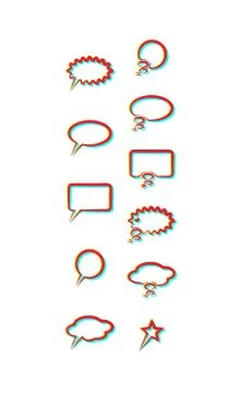 Set Icons Speech Bubble the using of effect the dual light and duoton Stock Illustration