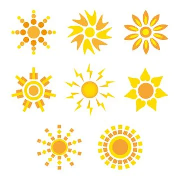 Set icons sun Stock Illustration
