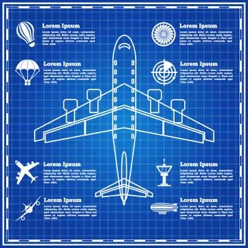Set of icons on a theme aviation. Stock Illustration