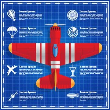 Set of icons on a theme aviation. Stock Illustration