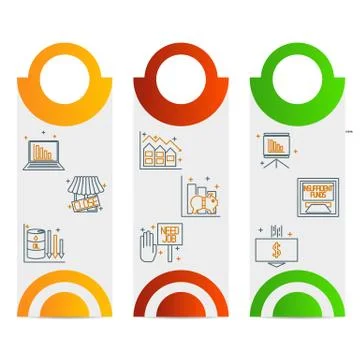 Set icons on a theme of economic crisis Stock Illustration