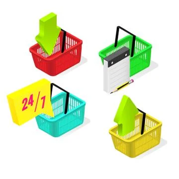 Set of icons on the theme of shopping Stock Illustration