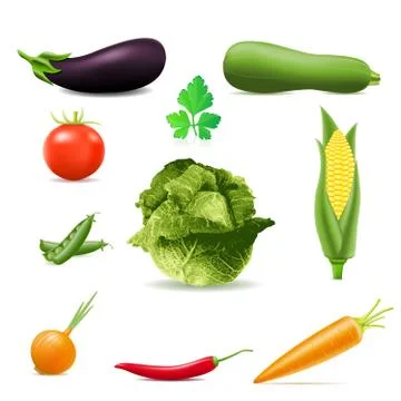 Set of icons vegetables vector illustration Stock Illustration