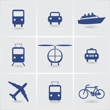 Set of icons vehicles Stock Illustration