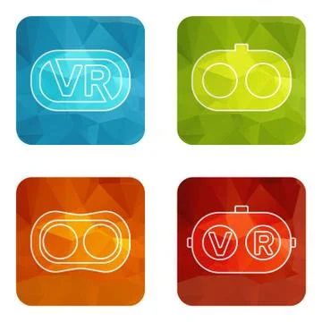 Set icons of virtual reality Stock Illustration