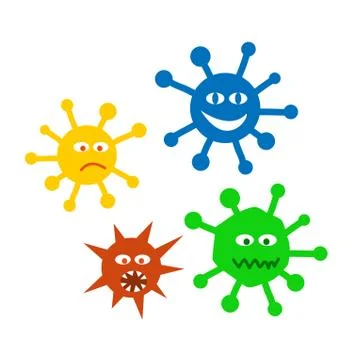 Set icons viruses. Stock Illustration