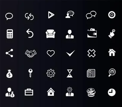 Set of icons for web and mobile. Business icon Stock Illustration