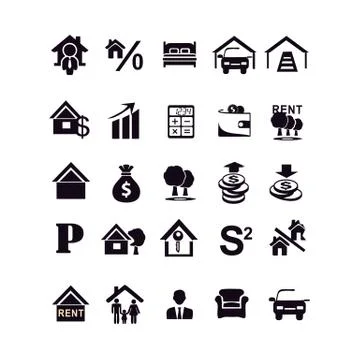 Set of icons for web and mobile. Business icon Stock Illustration