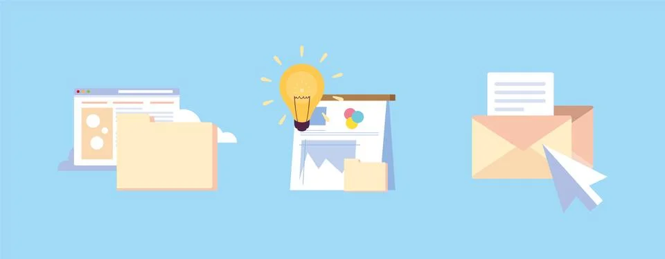 Set of icons website code , user interface elements and workflow objects Stock Illustration