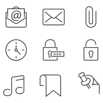 Set of icons on a white background. Vector illustration. Stock Illustration