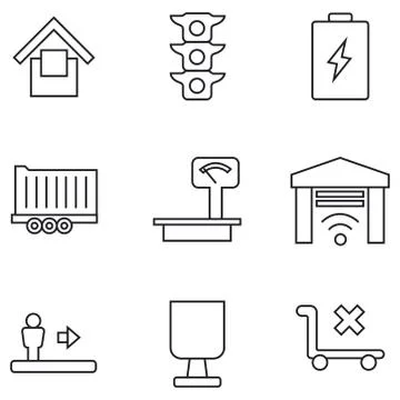Set of icons on a white background. Vector illustration. EPS 10 Stock Illustration